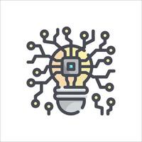 A light bulb with a circuit board inside it vector