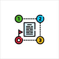 A colorful icon of a document with a number of numbers vector