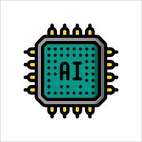 A computer chip with the word ai on it vector