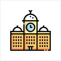 A building with a clock on top of it vector
