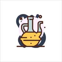 A yellow and orange jug with a handle on it vector