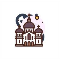 A church icon with a star on top vector