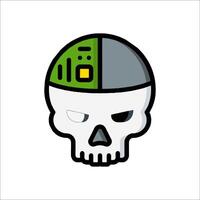 A skull with a green and yellow hat on it vector