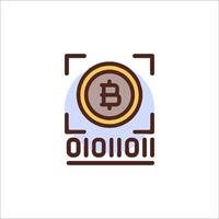 Bitcoin logo with a coin in the center vector