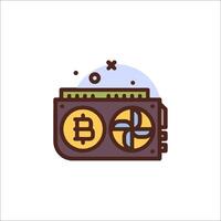 Bitcoin mining hardware icon illustration vector