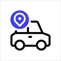 A car with a map pin on it vector