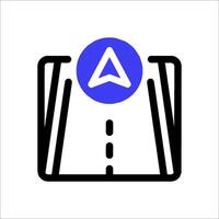 A road with a blue arrow pointing to it vector