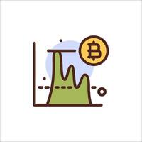 Bitcoin graph line icon vector