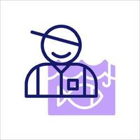 A man with a hat and a hat on his head vector