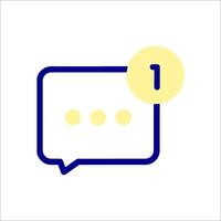 A speech bubble with a number one on it vector