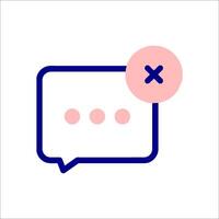 A speech bubble with a x and a circle vector