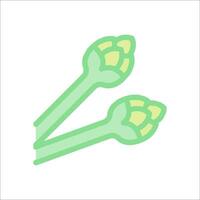 Two green vegetables are shown in a flat design vector