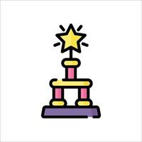 A trophy with a star on top vector