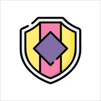 A shield with a diamond in the middle vector