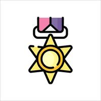 A medal with a star on it vector