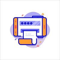 A printer icon with a paper roll vector