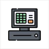 A computer monitor with a calculator icon vector