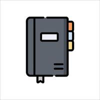 A black notebook icon on a white background vector