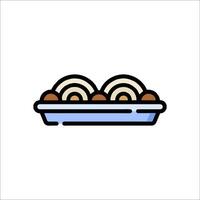 A blue and white plate with two rolls on it vector