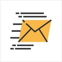Email icon with a yellow envelope vector