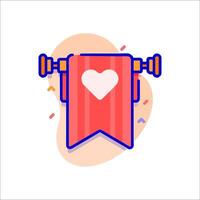 A heart and a barbell icon on a white background vector