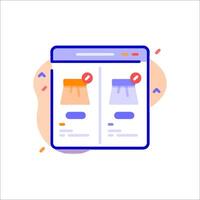 A shopping cart icon with a red dot on it vector