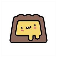 A cute little chocolate bar with a face on it vector