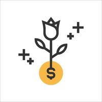 A flower with a dollar sign on it vector