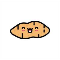 A cartoon potato with a smile on it vector