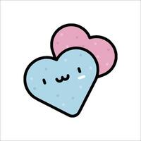 Two hearts with a pink and blue color scheme vector