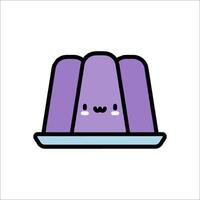 A purple jelly with a face on it vector