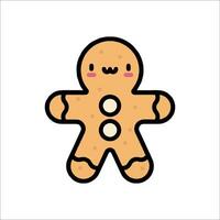 A gingerbread man with a smile on his face vector