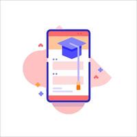 Mobile app design for graduation vector
