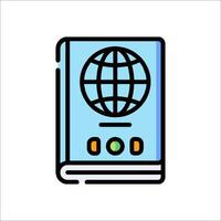 A globe icon on a book with a globe on it vector