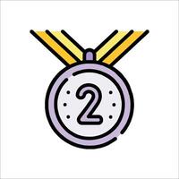 The medal with the number two on it vector