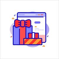 Gift box icon with a bow on it vector