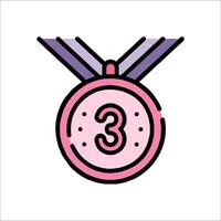 A medal with the number three on it vector