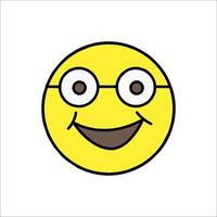 A smiley face with glasses and a smile vector