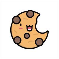 A cartoon cookie with a smile on its face vector