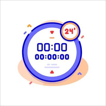 A clock with a timer and a number on it vector