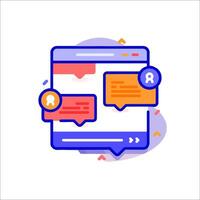 Chatbot icon with chat bubbles and a chat bubble vector