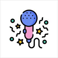 A microphone with stars and confetti vector
