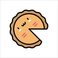A cute pie with a face on it vector
