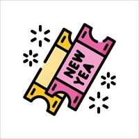 A new year's day card with two tickets vector