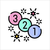 A colorful illustration of three numbers and a number vector