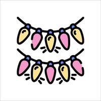 A line drawing of a string of lights vector