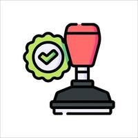 A stamp with a check mark on it vector