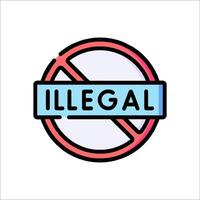 Illustration of a no illegal sign vector