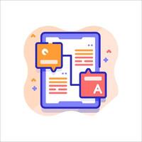 The icon is a tablet with a document and a note vector