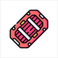 A red suitcase icon on a white background vector